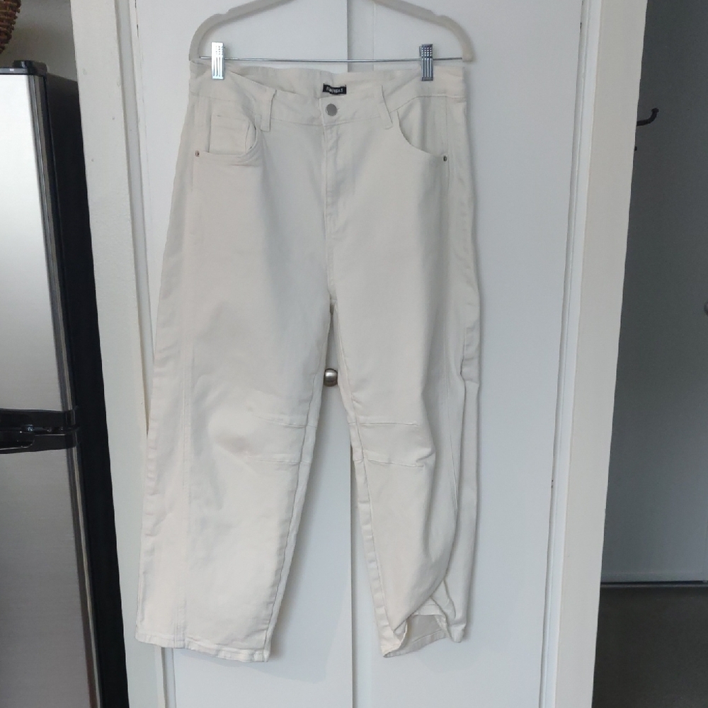 High Rise Cream Jeans